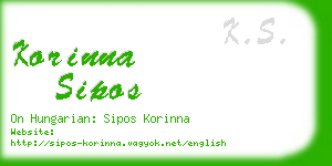 korinna sipos business card